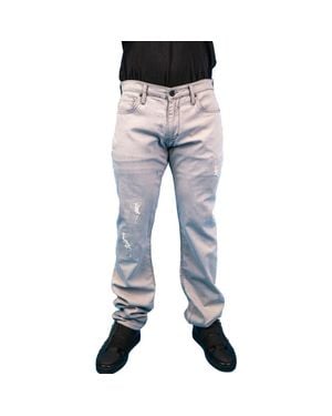 Maceoo Ripped Athletic Fit Stretch Jeans - Gray