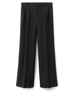 Mango Selection Pleat Front Straight Leg Pants - Black