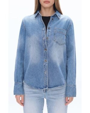 Bayeas Classic Denim Button-Up Shirt - Blue