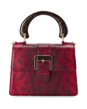 Brahmin Small Hallie Leather Top Handle Bag - Red