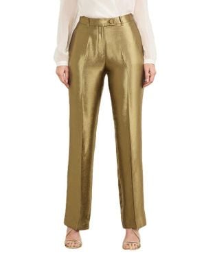 Marciano Milla Metallic Straight Leg Pants - Natural