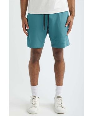 Saint Studio Tempo Enjoy Comfort Fleece Drawstring Shorts - Blue
