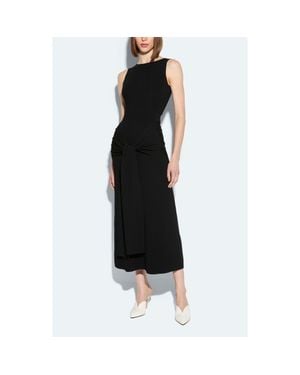 LAPOINTE Matte Viscose Waist Tie Dress - Black