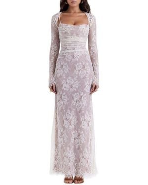 delilah floral long sleeve lace maxi dress house of cb Delilah Floral Long Sleeve Lace Maxi Dress House of Cb