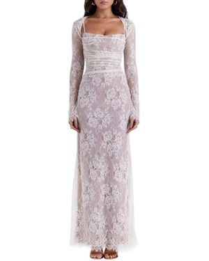 delilah long sleeve lace overlay mermaid dress Delilah