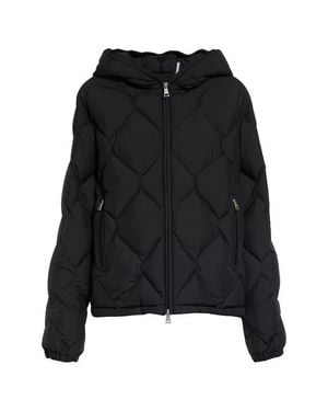 Moncler Arvouinne Diamond Quilted Hooded Down Jacket - Black