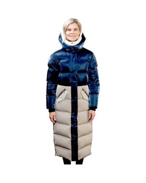 Woodpecker Bird Of Paradise Quilted Coat - Blue