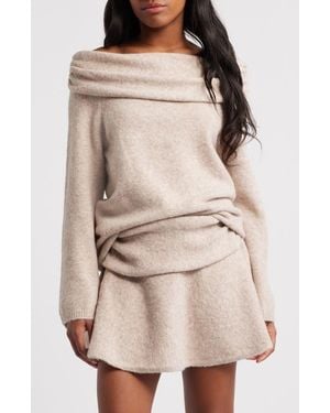 Mistress Rocks Off The Shoulder Sweater - Natural