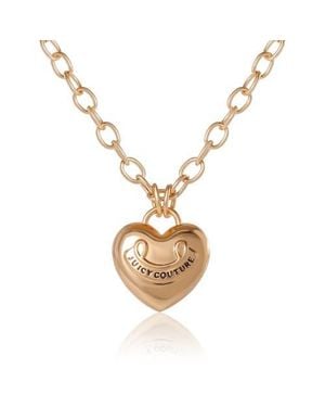 Juicy Couture Tone Heart Pendant Necklace - Metallic