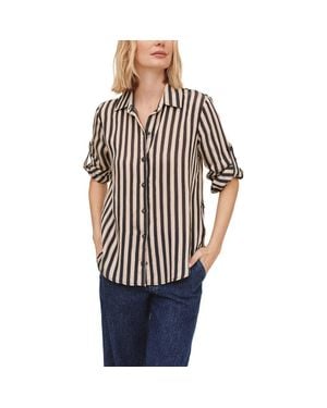 Bella Dahl Split Back Striped Button Shirt - Blue