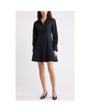 Nordstrom Seamed Mini Shirt Dress - Black