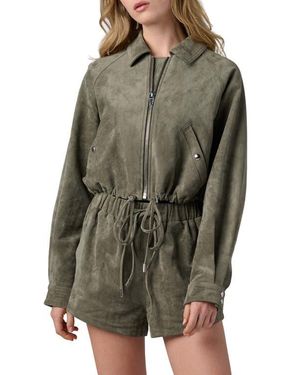 Blank NYC Faux Suede Jacket - Green