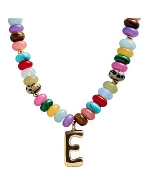BaubleBar Semi Precious Bubble Initial Pendant Necklace - Blue