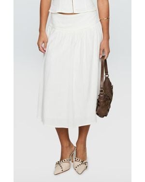 Princess Polly Heart Of Drop Waist Linen Blend Midi Skirt - White