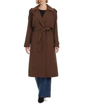 Kate Spade Water Resistant Double Breasted Trench Coat - Brown