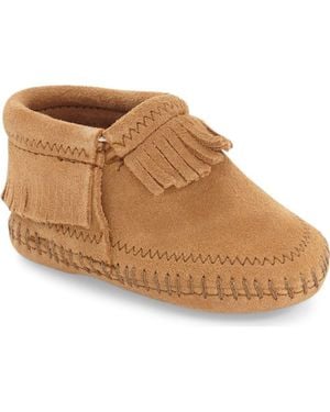 Minnetonka 'Riley' Fringe Suede Bootie - Brown
