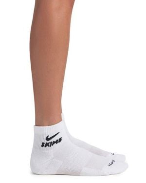 NikeSKIMS Dri-Fit Quarter Crew Socks 3-Pack - White