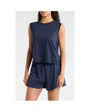 Smartwool Active Ultralite Crop Tank - Blue