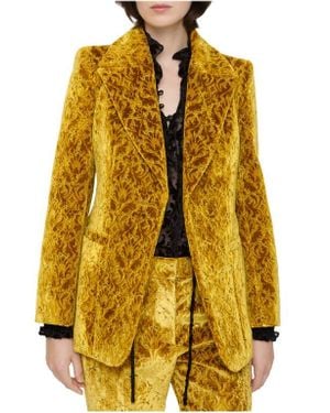 Burberry Baroque Velvet Blazer - Yellow