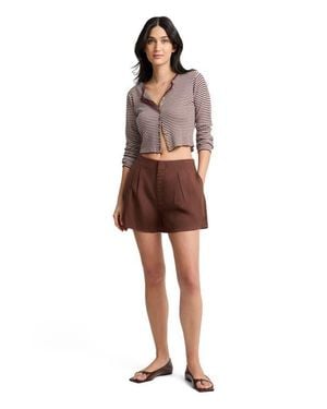Onia Air Linen Wide Leg Short - Brown