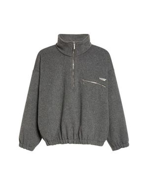 Song For The Mute Oversize Half Zip Pullover - Gray