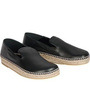 Balmain Smooth Leather Espadrilles - Black