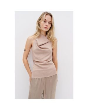 H&M Viscose Halterneck Top - Natural