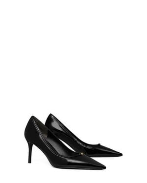 Tory Burch Double T Buckle Pointed Toe Pump - Black