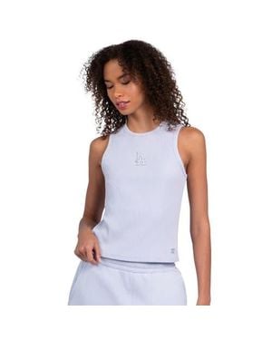 Starter Los Angeles Dodgers Pastels Ribbed Tank Top - White