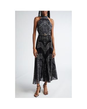 Zimmermann Sunray Picnic Pleated Chiffon Dress - Black