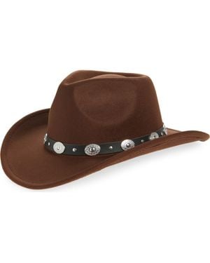 Tasha Embellished Western Cowboy Hat - Brown