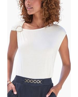 Lascana Asymmetrical Ring Detail Top - White