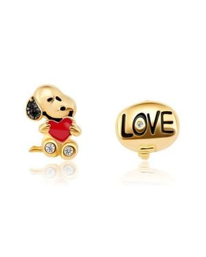 Crislu X Peanuts Snoopy's Love Mismatched Stud Earrings - Metallic