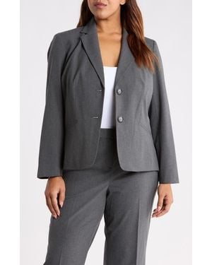 Kasper Washable Two-Button Blazer - Gray