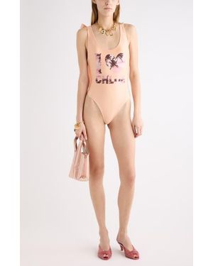 Chloé Retro I Love One-Piece Swimsuit - Natural
