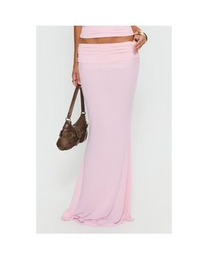 Princess Polly Zespri Lace Trim Jersey Maxi Skirt - Pink