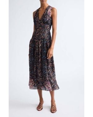 Ulla Johnson Sylvie Floral Sleeveless Silk Dress - Black