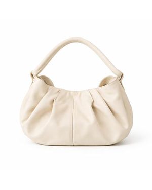 ROSZUAR Liora Sculptural Leather Shoulder Bag - Natural