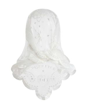 BRIDEMERCH Bandana Embroidered Head Scarf - White