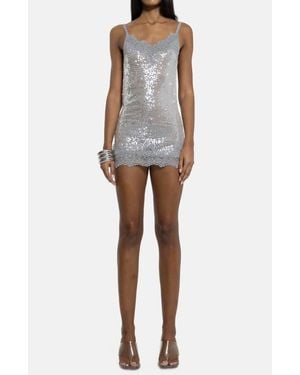 Jaded London Sequin Backless Minidress - Gray