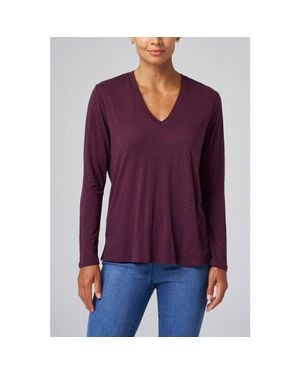 Franne Golde Slub Jersey Long Sleeve Tee - Purple