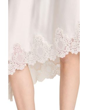 Sandro Asymmetrical Satin Skirt With Lace - Pink