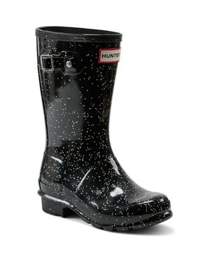 HUNTER Original Giant Glitter Waterproof Rain Boot - Black