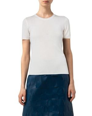 Akris Cashmere & Silk T-Shirt - Blue