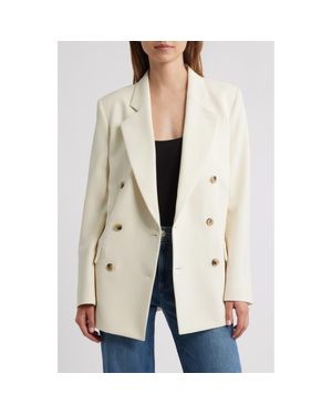 FRAME The Relaxed Everyday Double Breasted Blazer - Natural