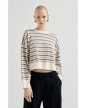 Brunello Cucinelli Sparkling Stripes Sweater - Blue