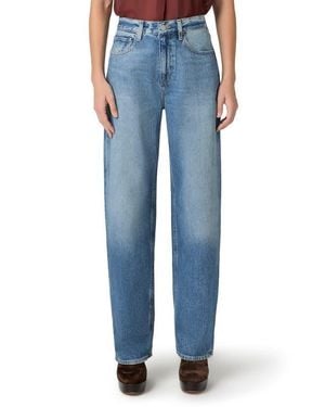 PAIGE Emilie High Waist Tapered Jeans - Blue