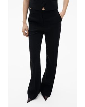 Mango Wide Leg Suit Pants - Black