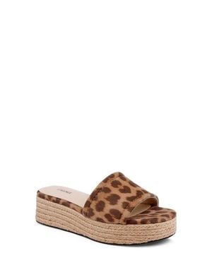 L'Agence Ramani Espadrille Platform Wedge Slide Sandal - Brown