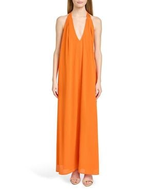 Wayf X Hannah Lovey Porter Solana Halter Maxi Dress - Orange